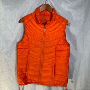 Be Inspired Vibrant Orange Down Vest--80%Down Fill-Lightweight/Warm/Soft